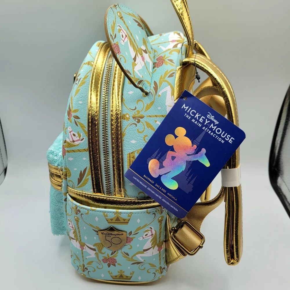 Loungefly Disney Parks Regal Carousel Mickey Main Attraction Backpack - Picture 3 of 8